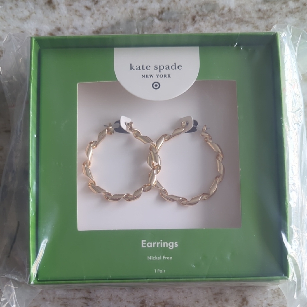 Kate Spade Gold-metal Hoop Earrings